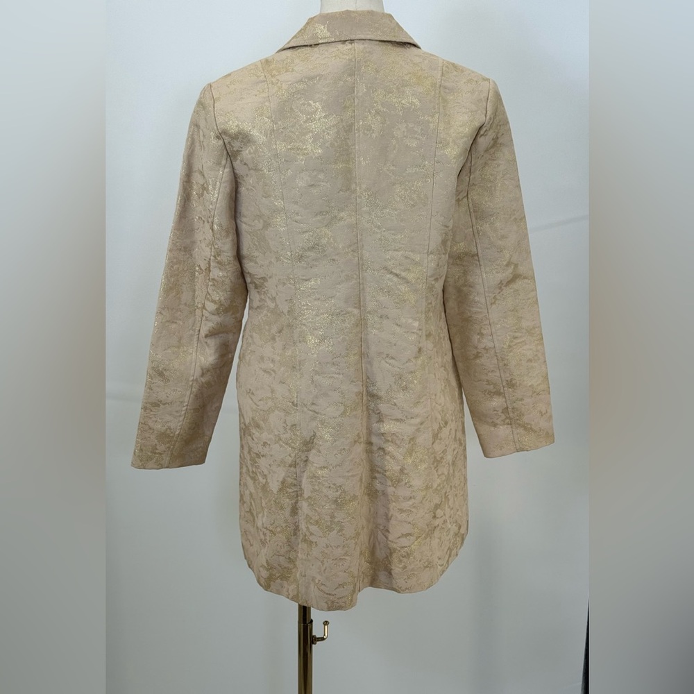 Chico’s Belle Amour Odette Metallic Gold Jacquard Blazer Jacket NWT Sz 1 = M - Picture 6 of 11